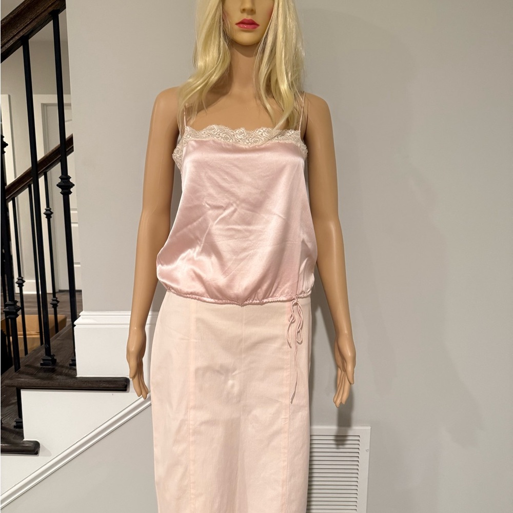 Vintage Theory Light Pink Cotton Twill Pencil Skirt